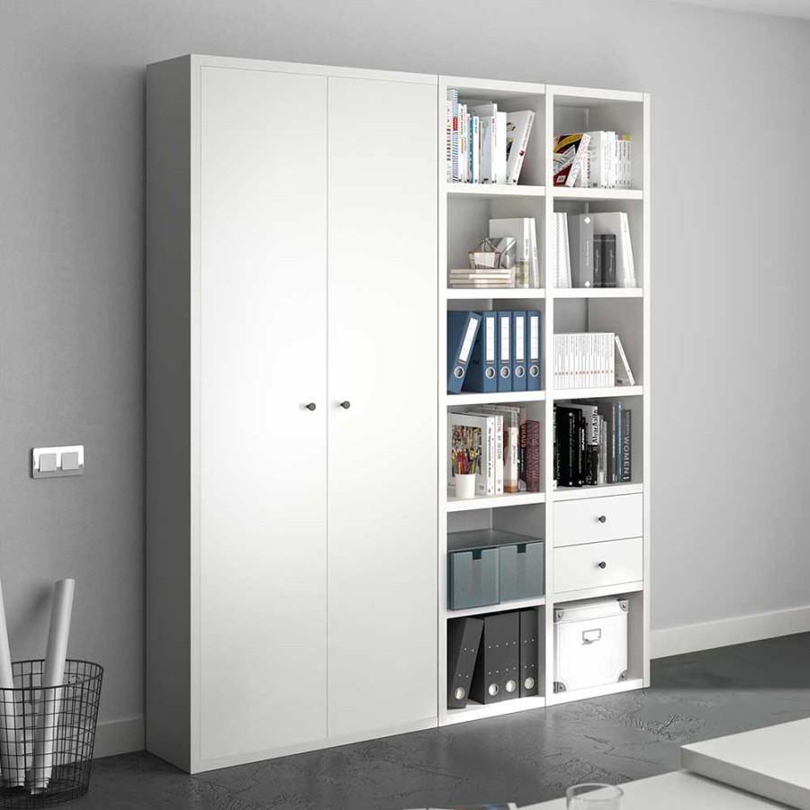 Office Schrank Regal Kombi in Weiß - modernes Design - Daisy